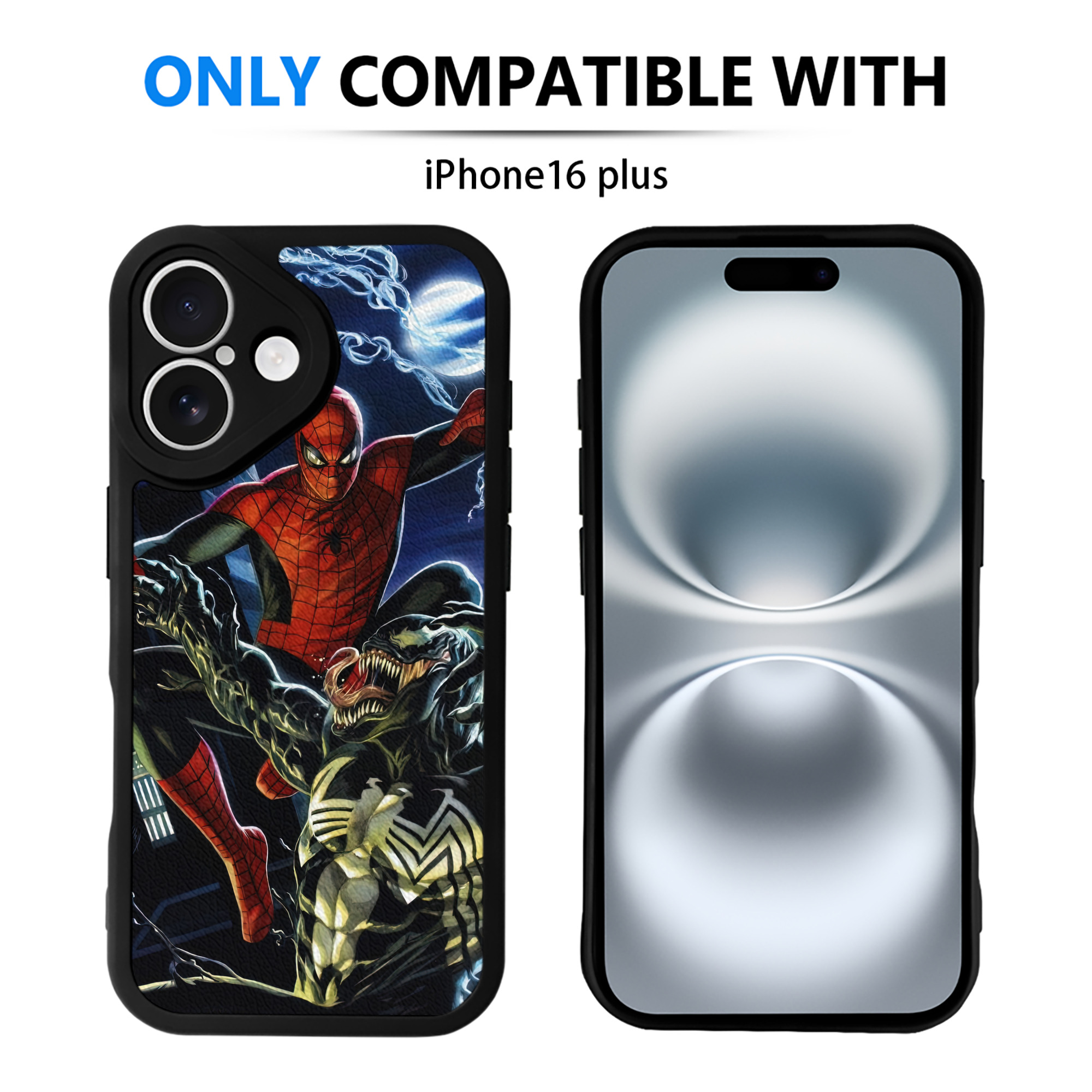 （画像用） Spider Man スパイダーマン 【iPhone 16シリーズ対応】シリコンスマホケース（レザー調） 材質：シリコン